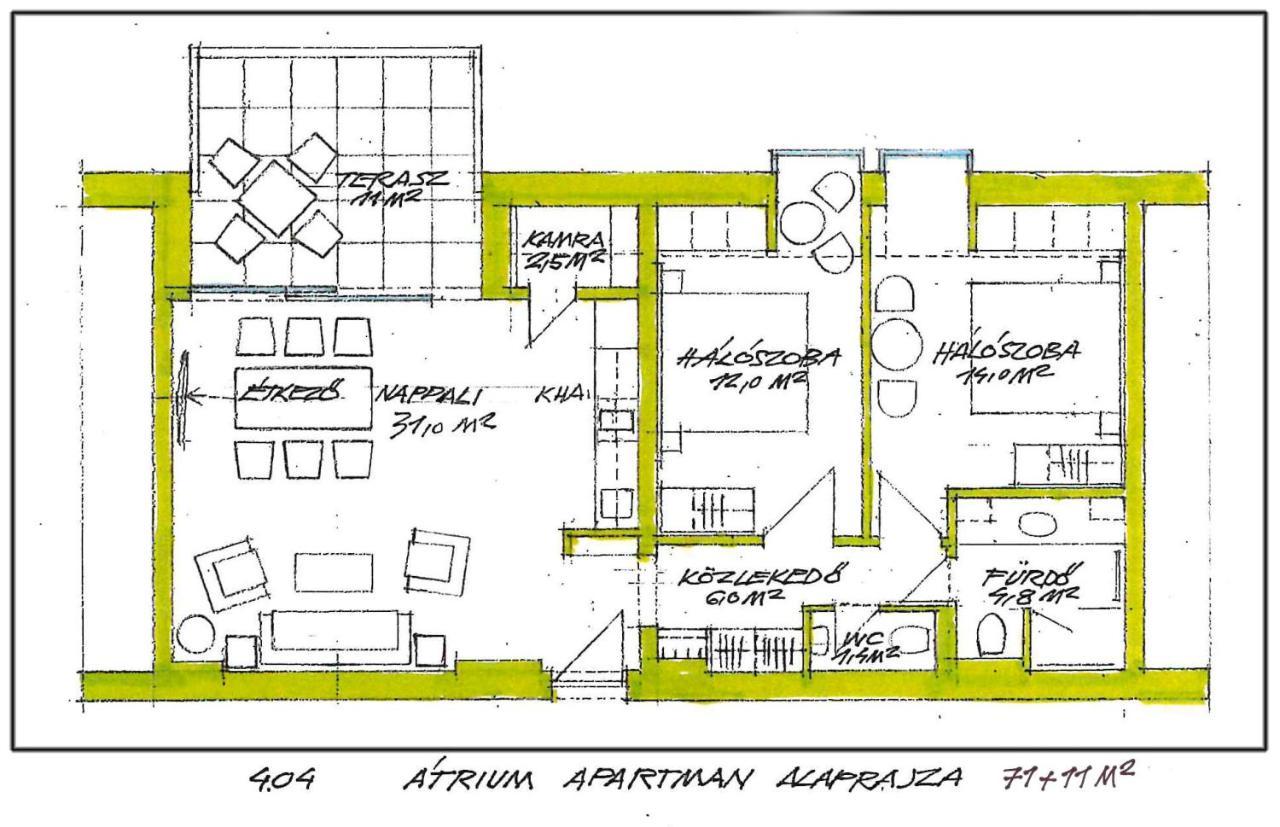 Atrium Apartman Heviz Mit Panoramaterrasse Und Tiefgarage Eksteriør billede